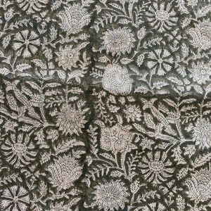 Indian Hand Block Print Fabric, Indian Linen Fabric, Block Print Fabric, Designer Floral Printing Fabric, Upholstery fabric,