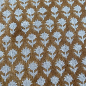 Tulsi Buti  Handloom Linen Fabric  Linen Fabric Flower Mustrad Colour Upholstery Fabric, Pillow Cover ,Thick Linen Fabric Natural Colour