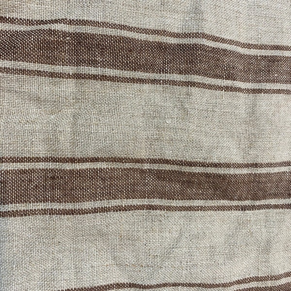 Browne and white Ticking Stripe Upholstery Fabric//Stripe Upholstery Fabric// Browne and white Fabric by the Yard, Pillow cover, drapes use