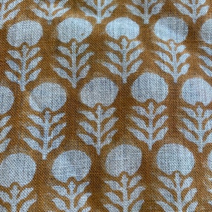 58" inches Indian Hand Block Print Fabric, Indian Linen Fabric, Block Print Fabric, Designer Floral Printing Fabric, Upholstery fabric,