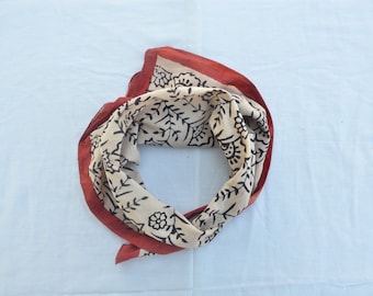 Bandana Scarf Hand Block Print Natural Dye, Handmade,block Print, Natural Colours,Block Print,Organic Colours,Organic Cotton.