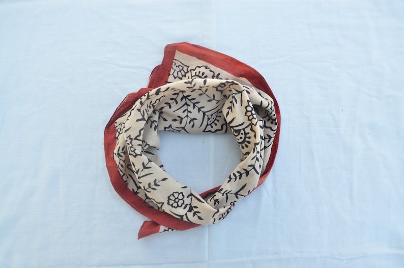 Natural Colours,Block Print,Organic Colours,Organic Cotton. Handmade,block Print Bandana Scarf Hand Block Print Natural Dye