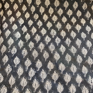 HENNE// Indian Hand Block Print Fabric, Indian Linen Fabric, Block Print Fabric, Designer Floral Printing Fabric, Upholstery fabric,