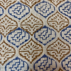 ANDERIA// Indian Hand Block Print Fabric, Indian Linen Fabric, Block Print Fabric, Designer Floral Printing Fabric, Upholstery fabric,