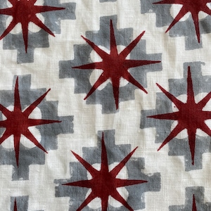 Tela india de lino manual con estampado de bloques a mano, tela con estampado de bloques, tela de estampado floral de diseñador, tela de tapicería, tela de funda de almohada
