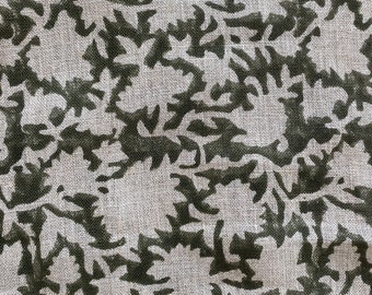58" inches Wide Block Print Handloom Linen Fabric Upholstery Fabric, Pillow Cover Fabric, Curtains ,Craft Use Fabric, Home Decor fabric,