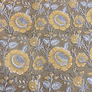 58" inches Hand Block Printed Linen Fabric , Home Decor Best Linen Fabric for decor, pillows ,upholstery, curtain