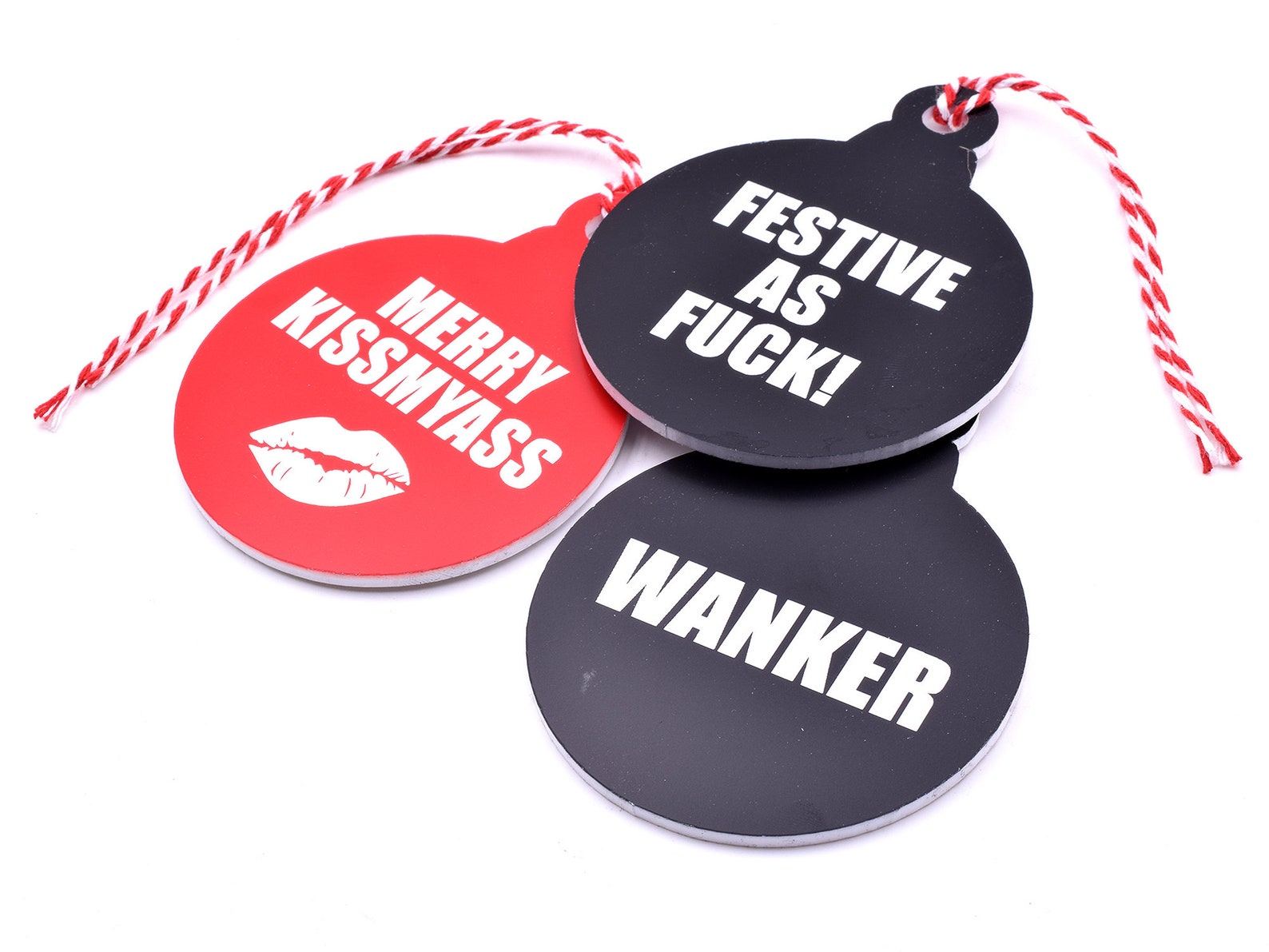 Set of 5 Naughty / Rude Christmas Tree Decoration Baubles Etsy
