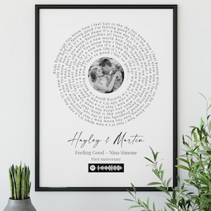 Printable Song Lyric Custom Print, Memorable Song, Paper Anniversary ...