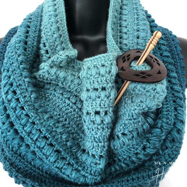 Easy crochet cowl pattern, beginner snood, Stella Cowl, pdf pattern, digital download only