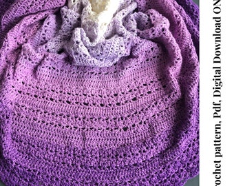 Belle Shawl Crochet Pattern, Semi Circle Shawl Crochet Pattern, Lace Half Circle Shawl pdf pattern, Digital Download ONLY