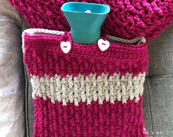 Easy beginner crochet hot water bottle cosy, marian bay hot water bottle cover, pdf pattern, digital download