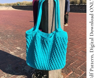 Crochet Bag Pattern, On the Bias Tote Bag, Crochet Summer Bag Pattern, Easy Pdf Crochet Pattern, Digital Download ONLY,