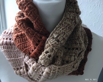 Beginner Infinity Scarf, Crochet Cowl, Stella Infinity Cowl, Easy crochet pattern