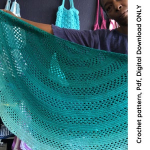 Granny Merge Semi Crochet Pattern, Beginner semi circle shawl pdf pattern digital download, easy crochet shawl image 8