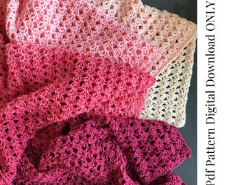 Shanae, Rectangle Shawl Pattern, Easy, Beginner, Crochet, Pdf, Pattern Digital Download ONLY