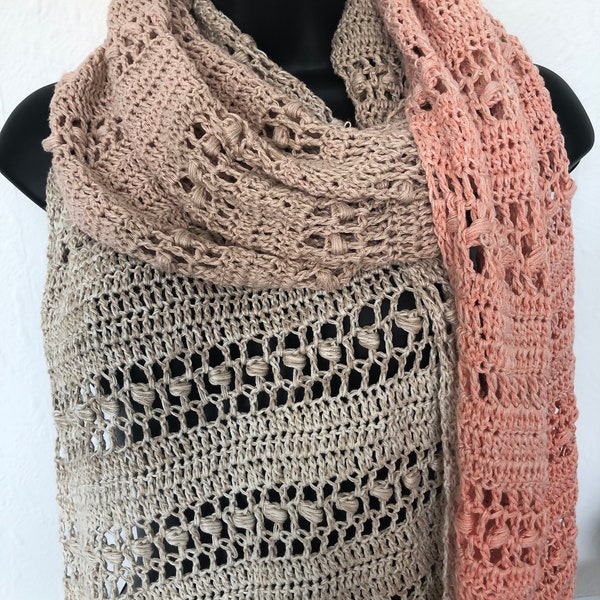 Easy Long Wrap Shawl Crochet Pattern , Pashmina Shawl Pattern, Estelle Wrap