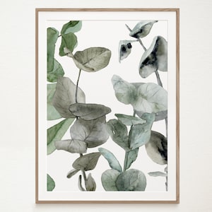 Botanical wall art eucalyptus sage green print Foral wall art watercolor print Botanical wall art Flower watercolor painting botanical print
