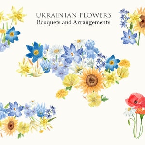 HELP SAVE UKRAINE. Donate of support Ukraine. Charity card for the Foundation of Ukraine Yellow blue Ukrainian flowers clipart Volunteer art