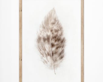 Pintura de acuarela con arte de pared de plumas, plumas de cisne beige, impresión giclée, carteles de estética suave y femenina, decoración de sala de estar estilo rústico bohemio cottagecore
