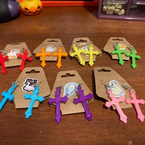 Acrylic Cross Earrings