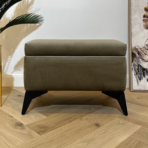 Handmade modern storage ottoman / Bench with storage / upholstered seat storage / upholstered box / storage bench / industrial bench