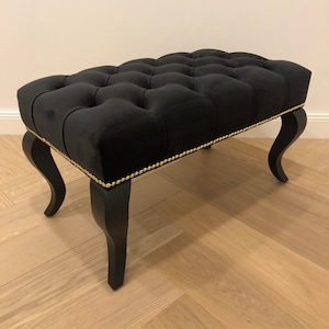 Black chesterfield ottoman top