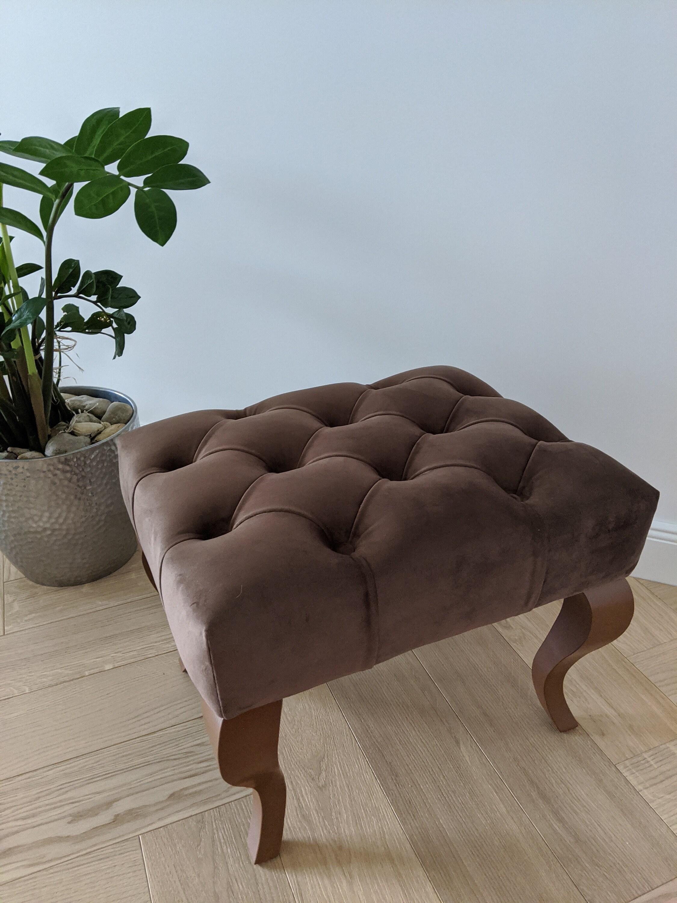 Brown Chesterfield Pouf Ottoman Brown Velvet Ottoman Pouf Ottoman