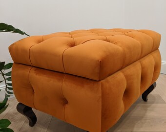 Orange cocktail ottoman deals