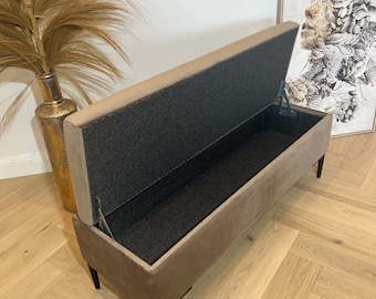 Handmade Velvet Storage Bench: Modern Hallway Ottoman & Blanket Box