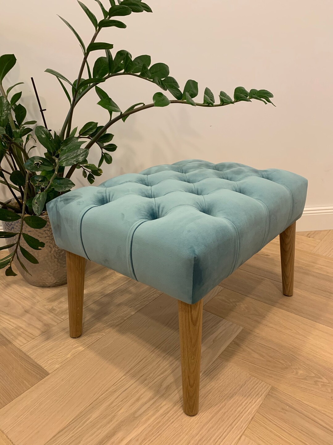 Blue pouf stool discount