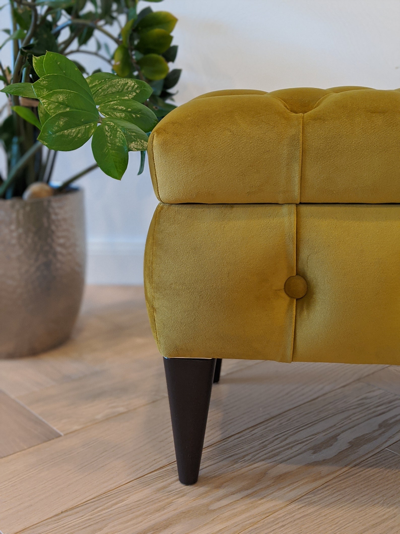 Mustard Yellow Chesterfield Ottoman With Storage Box Entryway Etsy UK
