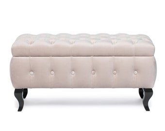 Handcrafted Bedroom Storage Bench - Luxury Furniture - Multifunctional Blanket Box with legs