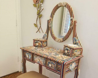 Handmade Silk Cosmetic Table - Made Up With Wood and Silk Rugs