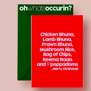Kip Bhuna kerstkaart, grappige kaarten, Gavin en Stacey, onbeleefd kaarten, gavion Stacey, kerstkaarten, Smithy, Smithy Indiase orde