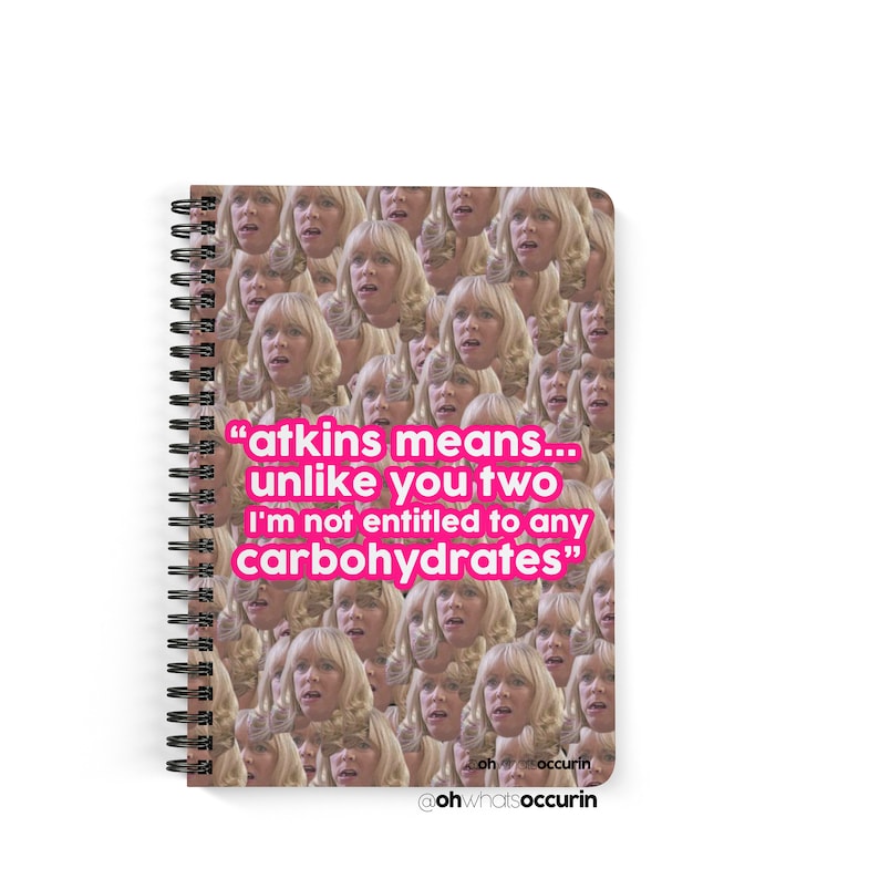 Atkins means unlike you two I/'m not entitled to any carbohydrates Pam Notepad,Oh What/'s Occurin,funny notepad,gavin and stacey gift,diet