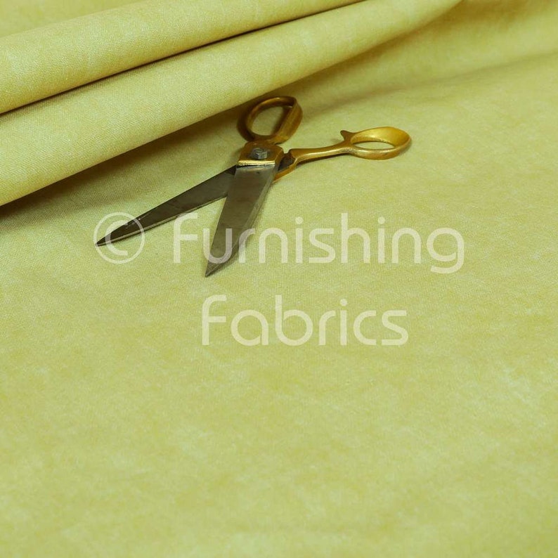 Free Worldwide Delivery Furnishing Fabric Quality Pastel Effect Cotton Chenille Plain Curtain Furnishing Upholstery In Green Yellow Hay
