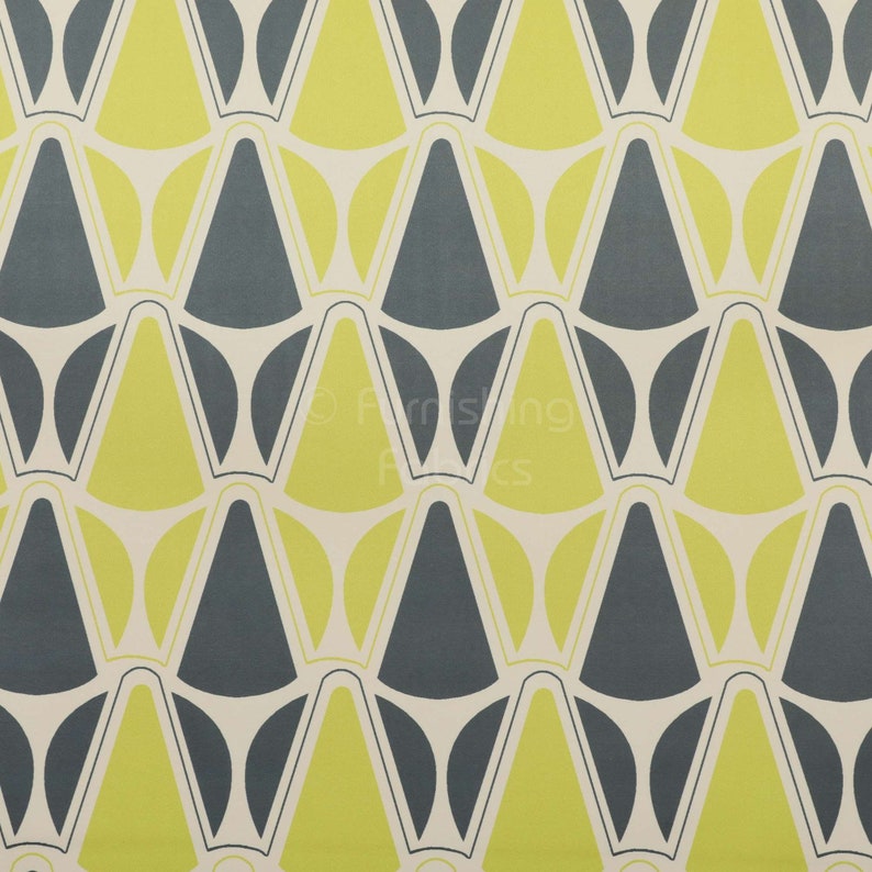 Sold By 1 Metre Free Worldwide Delivery Furnishing Fabric Modern Printed Velvet Geometric Grey Green Pattern Upholstery Furnishing Fabric