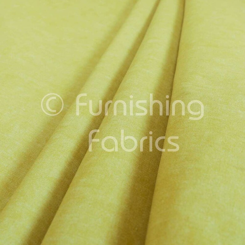 Free Worldwide Delivery Furnishing Fabric Quality Pastel Effect Cotton Chenille Plain Curtain Furnishing Upholstery In Green Yellow Hay