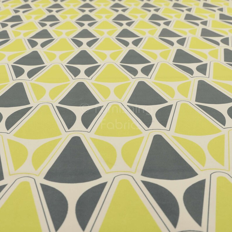 Sold By 1 Metre Free Worldwide Delivery Furnishing Fabric Modern Printed Velvet Geometric Grey Green Pattern Upholstery Furnishing Fabric
