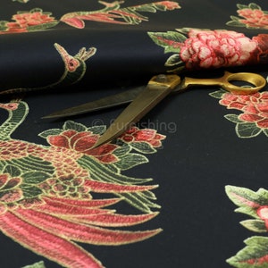 Free Worldwide Delivery Furnishing Fabric New Floral Scenery Greenery Pattern Colourful Velour Velvet Upholstery Fabrics Sold By 1 Metre