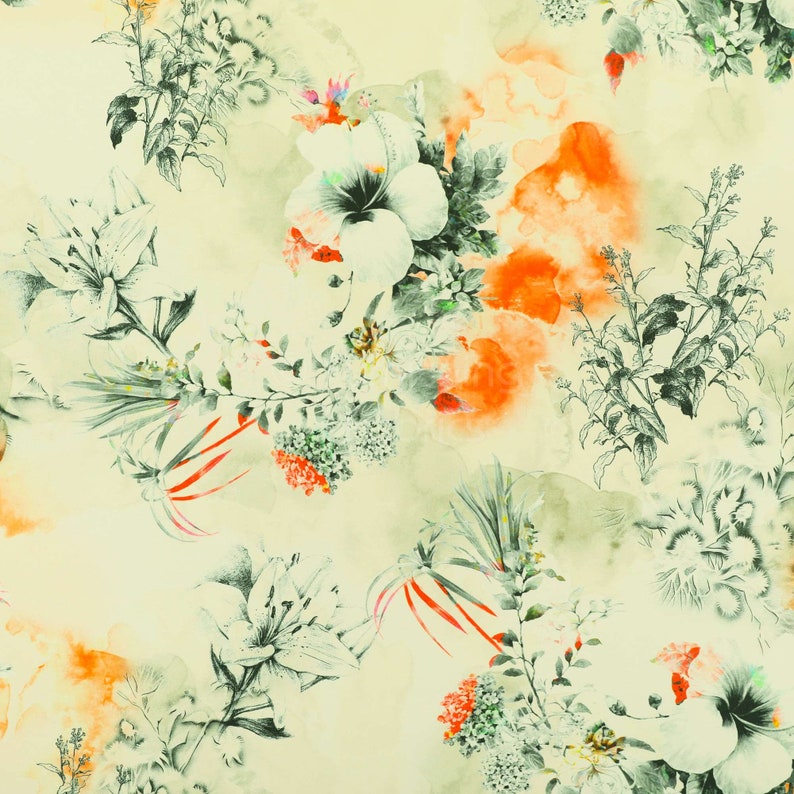 Free Worldwide Delivery Furnishing Fabric New Floral Scenery Greenery Pattern Colourful Velour Velvet Upholstery Fabrics Sold By 1 Metre