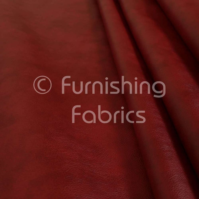 Free Worldwide Delivery Furnishing Fabrics New Thick Hardwearing Faux Suede Leatherette Vinyl Aged Effect Upholstery Fabric Red