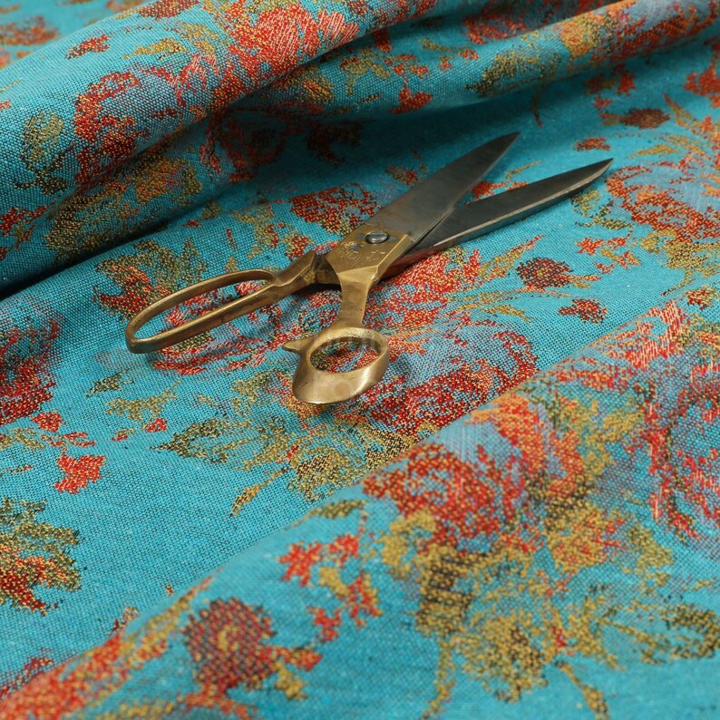 Free Worldwide Delivery Furnishing Fabric New Floral Scenery Greenery Pattern Colourful Velour Velvet Upholstery Fabrics Sold By 1 Metre