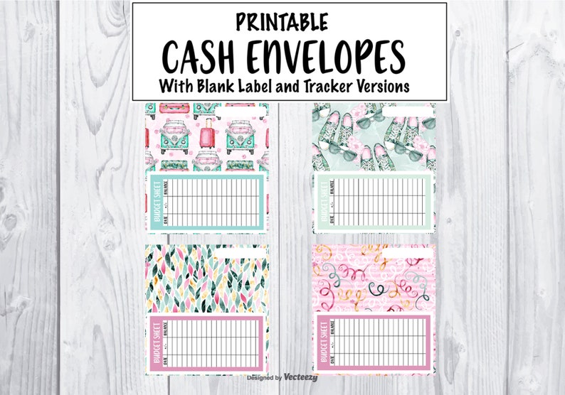 printable cash envelopes with tracker horizontal budget etsy