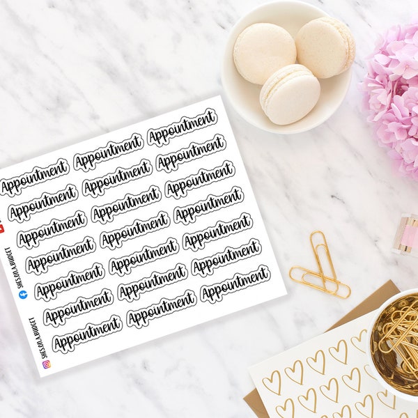 Appointment Stickers  - Mini Script Stickers