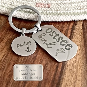 Schlüsselanhänger | Schlüsselanhänger Meer | Schlüsselanhänger mit Gravur | Taschenanhänger | Strandurlaub Ostsee | Schlüsselanhänger Name