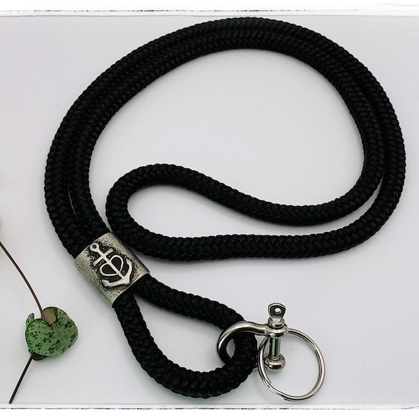 Schlüsselband aus Segelseil, Glaube Liebe Hoffnung, Geschenk Mann, Schlüsselband lang, Schlüsselband Segeltau, Lanyard Schlüsselband,Maritim