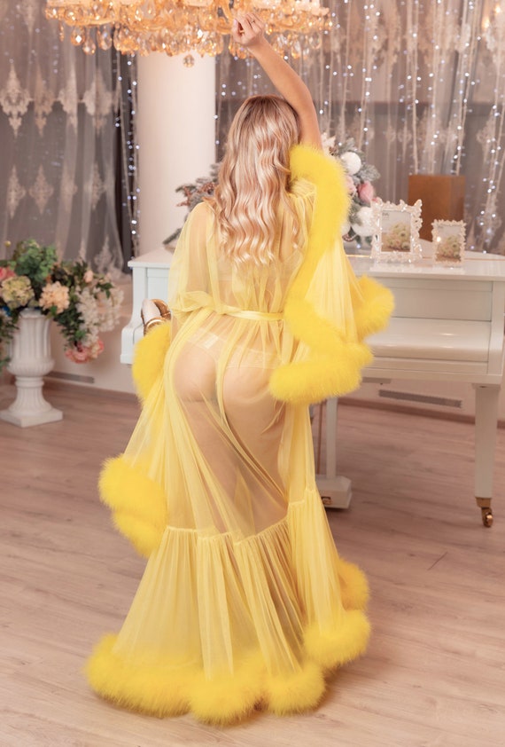 yellow dressing gown
