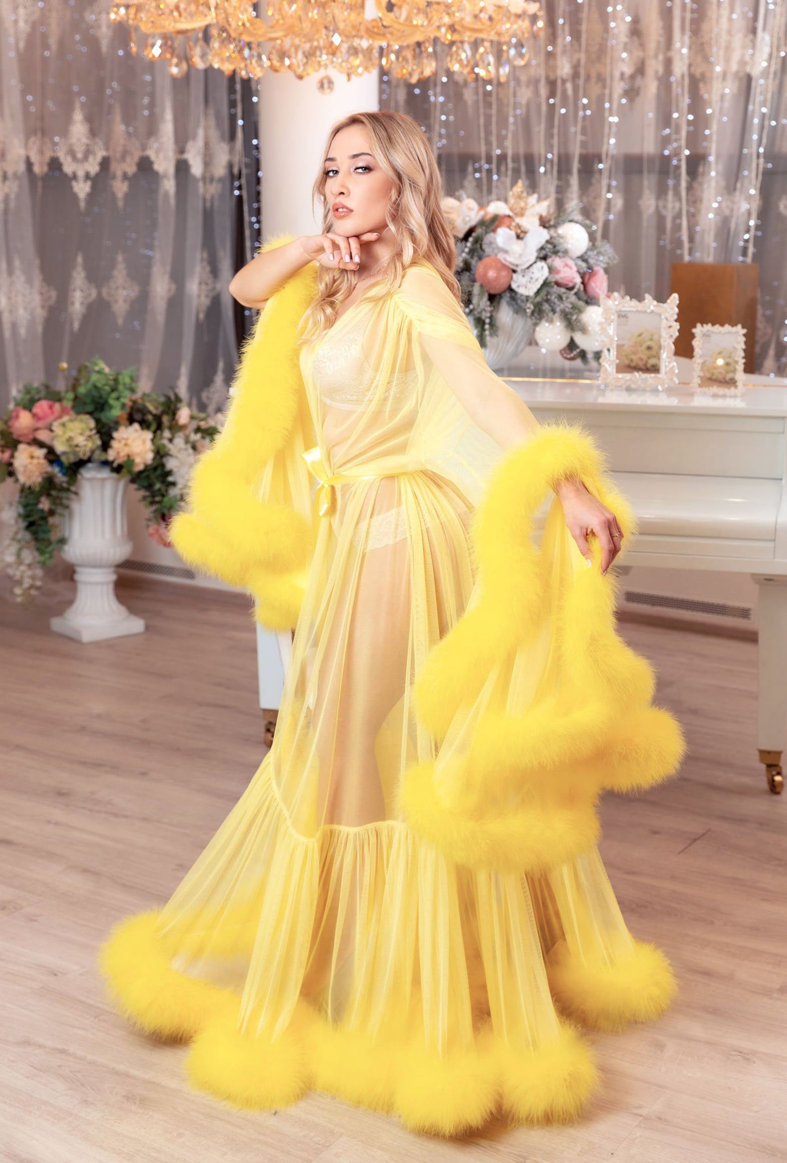 marabou gown